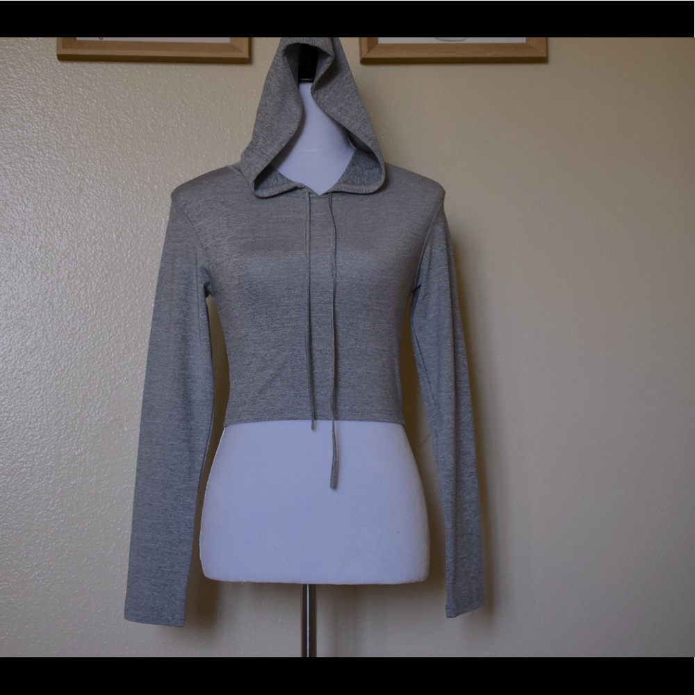 Medium Gray Crop Sweatshirt